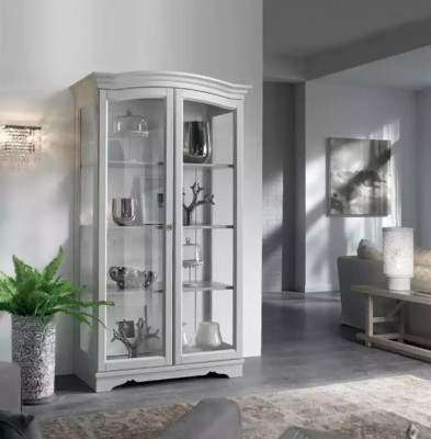 Vitrine kast massief hout dressoir vitrine massief woonkamer meubels hout
