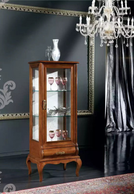 Houten meubels Glazen vitrinekasten Woonkamer Klassieke meubels Vitrinekast