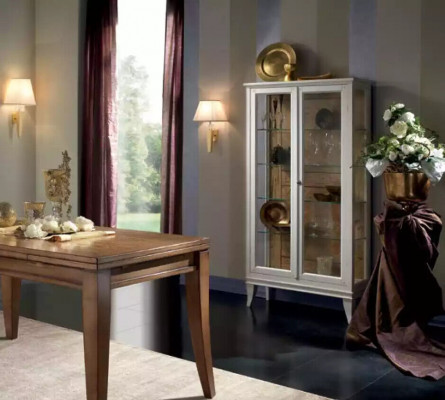 Vitrine Italiaanse luxe meubels Vitrines glazen designkast Wit Nieuw