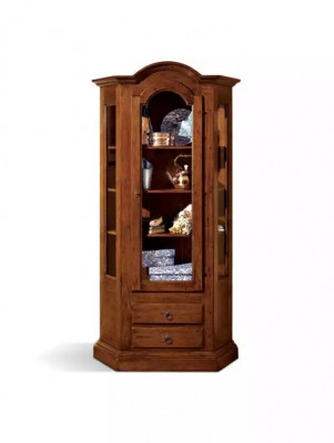 Kast Vitrine Meubels Hout Luxe Glas Kast Hout Plank Woonkamer