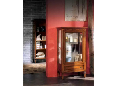 Massief houten vitrinekast glazen kast vitrine woonkamer meubels dressoir nieuw