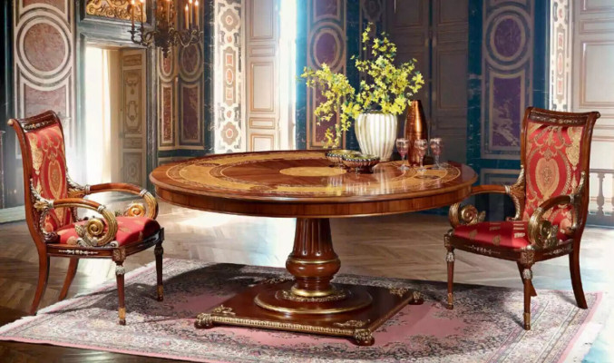 Italiaanse designmeubelen tafel eetkamer eettafels rond bruin tafels nieuw