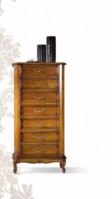 Grote klassieke commode, bruine opbergkast, houten meubels, nieuw.