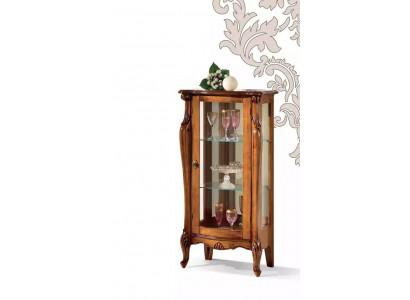 Klassieke bruine glazen vitrine Luxe houten meubelen Glazen deur Woonkamer meubels