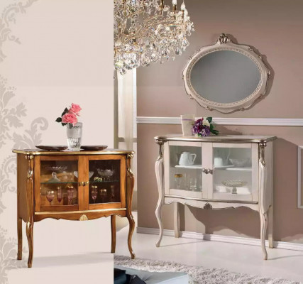 Klassieke luxe vitrinekast woonkamer houten meubels displaykast designmeubelen