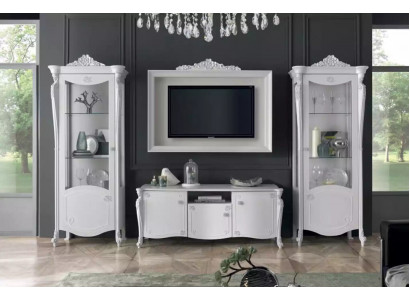 Wandmeubel Wit Stijl Design Tv-meubel TV-frame Glas Kast rtv tv Nieuw
