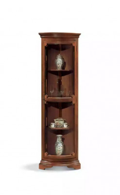 Eckvitrine Woonkamer meubels Dressoir Houten vitrinekast Bruin Nieuw
