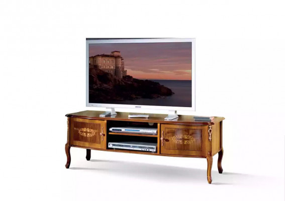 Klassieke bruine tv-kast woonkamer laag tv-meubel luxueuze standaard ontwerp.