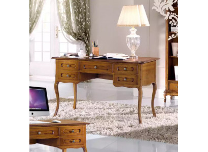 Bruin kantoortafel Luxe thuiskantoor meubels Houten bureau Klassiek