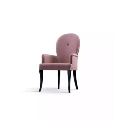 Stoel met armleuningen Fauteuil Gestoffeerd Massief hout Textiel Houten Stoel Nieuw
