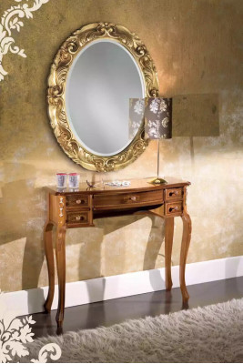 Klassieke consoleontwerp bruin houten make-uptafel Nieuw meubilair