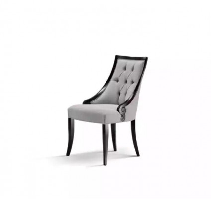 Stoel luxe meubels woonkamer eetkamer houten meubilair Grijs fauteuil nieuw.