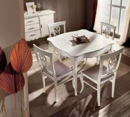 Luxe eettafel hout vierkant eetkamertafel wit meubels tafels nieuw