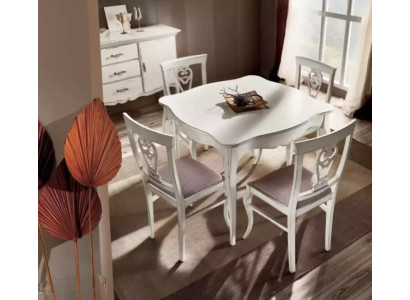 Luxe eettafel hout vierkant eetkamertafel wit meubels tafels nieuw