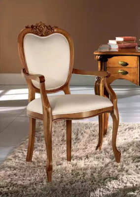 Klassieke luxe gestoffeerde stoel houten meubels eetkamer stoel meubels nieuw