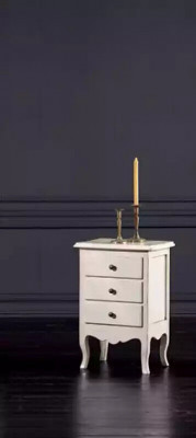 Luxe nachtkastje console bijzettafel houten meubels slaapkamer wit nieuw.