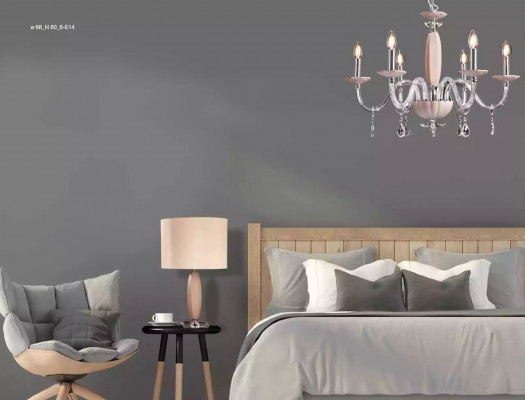 Stijlvolle moderne beige hangende plafondlamp met 6 gloeilampen nieuw