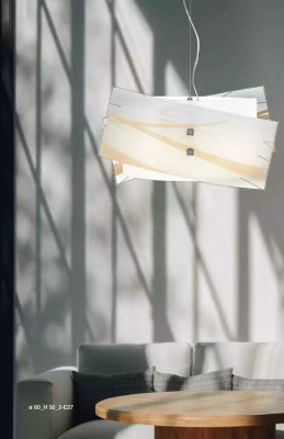 Stijlvolle plafondlamp Moderne witte kroonluchter met 2 lampen.