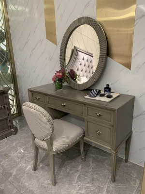 Kaptafel Spiegel Krukje Luxe Compleet Slaapkamer Set 3-delig Houten Consoletafels