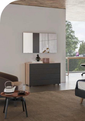 Kaptafel Natural Walnut - Mat spiegel Slaapkamer Modern