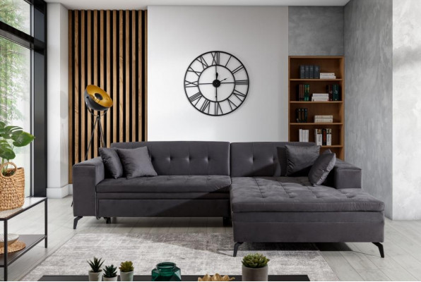 Ontwerp woonlandschap L-vorm hoekbank bank stoffering textiel set sofa hoek nieuw