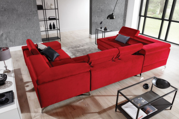 Hoekbank U-vorm Bank Bank Ontwerp Bekleding Slaapbank Bedfunctie Woonlandschap