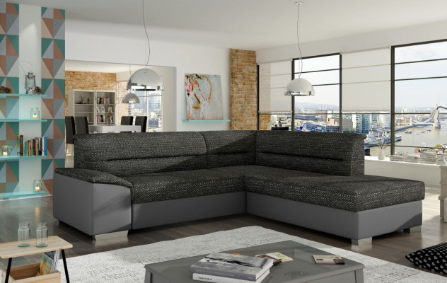 Stoff hoekbank L-vorm bank bank ontwerp bekleding modern textiel zitkussen groep