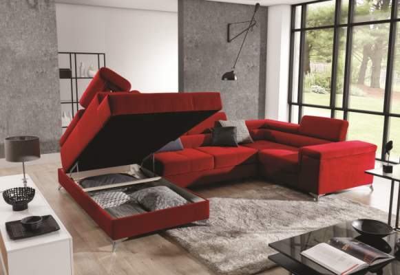 Hoekbank U-vorm Bank Bank Ontwerp Bekleding Slaapbank Bedfunctie Woonlandschap