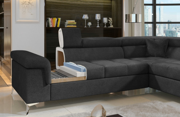 Hoekbank L-vorm Bank Bank Ontwerp Bekleding Slaapbank Textiel Bedfunctie Textiel