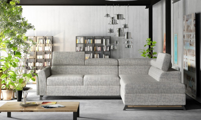 Ontwerper Bank Bank Hoekbank Stoffering Set Woonlandschap L-Vorm Stof