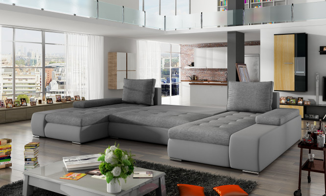 XXL Grote slaapbank Relax woonkamer hoekbank set Bekleding Bank Hoekbank