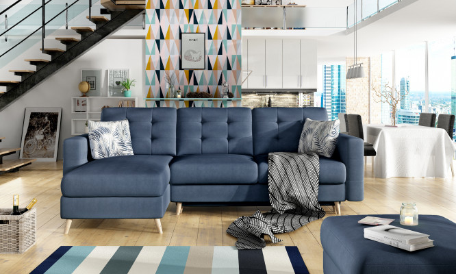 Ontwerp hoekslaapbank met slaapfunctie bank textiel lederen bekleding banken nieuw