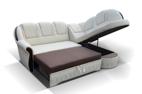 Klassieke hoekslaapbank bank gestoffeerde hoekbank hoekbank textiel.