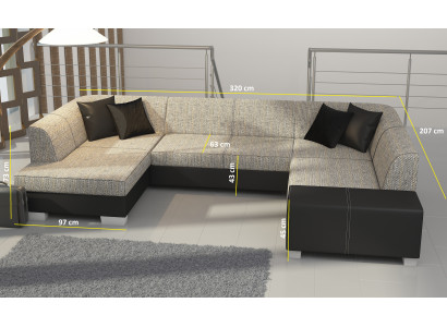 Bank Bank Modern Slaapbank Bank Bedfunctie Bekleed Hoekbank