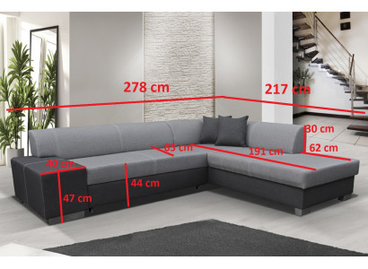 Moderne Design hoekbank Porto bedfunctie bankstel textiel banken slaapbank