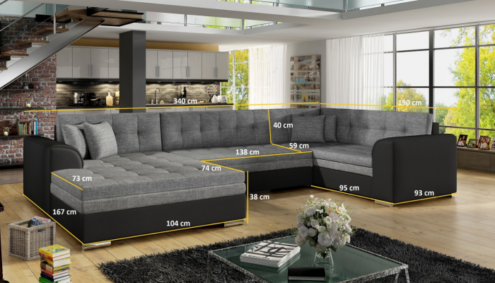 Ontwerp hoekbank met slaapfunctie bank bank bekleding banken bankstellen.