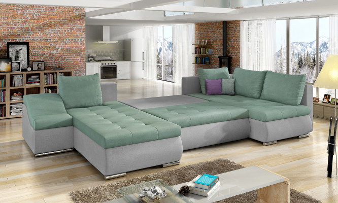 Moderne hoekbank slaapbank bedfunctie bank stoffering hoekbank woonlandschap.