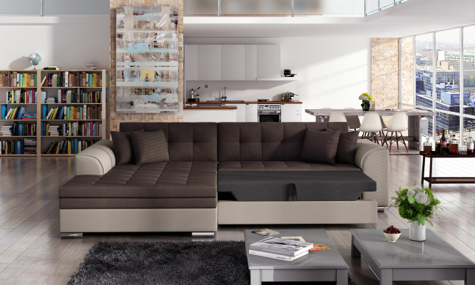 Ontwerphoekbank met slaapfunctie bank bekleding bankstellen textiel banken bank