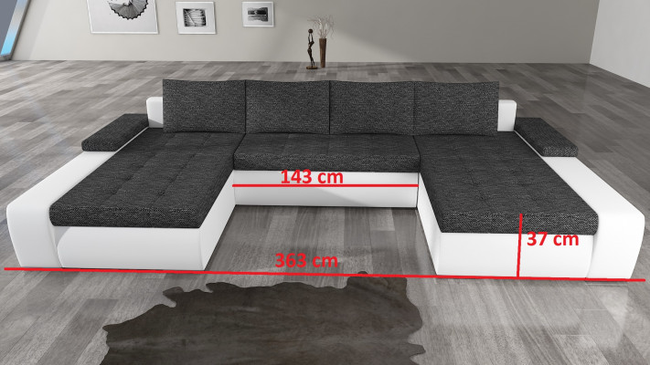 Woonlandschap Woonkamer Leren bank Bank Bekleed Zitje Hoekbank Set