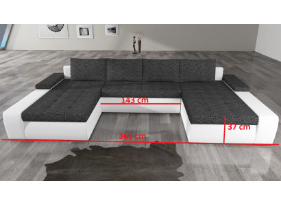 Woonlandschap Woonkamer Leren bank Bank Bekleed Zitje Hoekbank Set