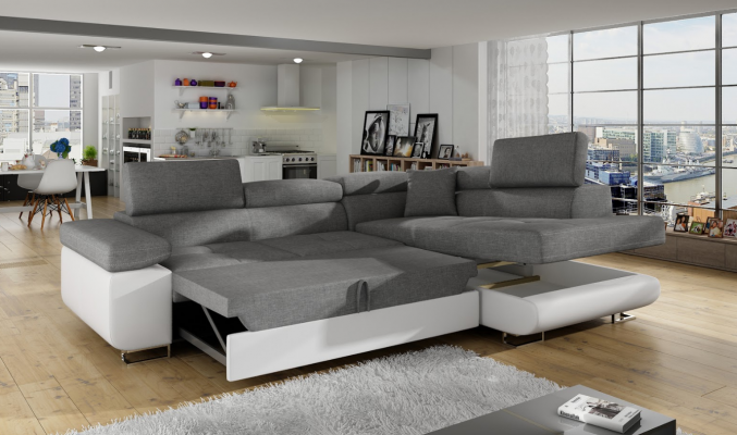 Klassiek design hoekbank bank bank bedfunctie bank gestoffeerd textielbanken