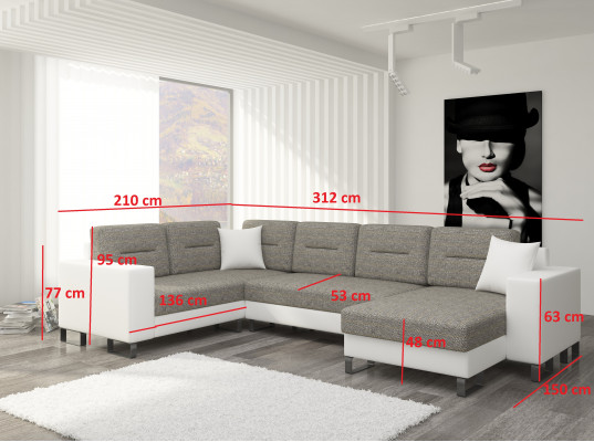 Woonlandschap U-vorm Moderne woonkamer hoekbank Bank hoekstel