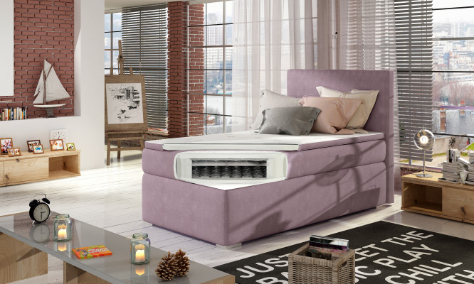 Boxspring Bed Hotel Bedden 90x200cm Leer Compleet Bedframe Topper