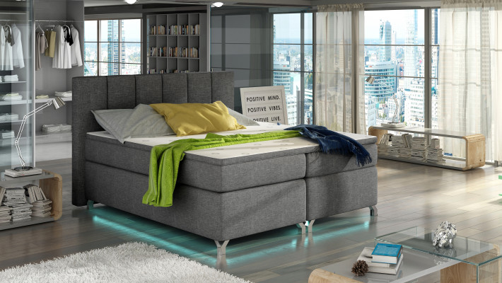 Boxspringbed 180x200cm Hotelbedden Leer Compleet Bedframe Topper