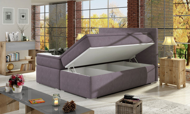 Leren bed gestoffeerd bed boxspring bedden bedlade matras topper