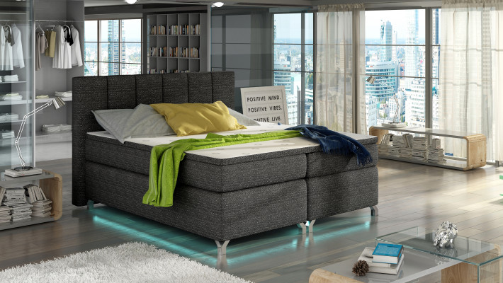 Boxspringbed 180x200cm Hotelbedden Leer Compleet Bedframe Topper