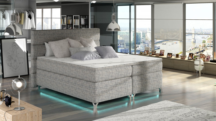 Boxspring bed 180x200cm Bedden Hotel Leder Compleet Bedlade Topper