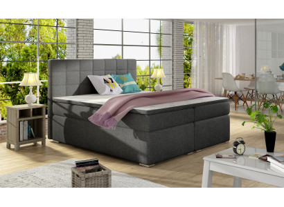 Boxspring 180x200cm Bed Bedden Hotel Leder Compleet Bedlade Topper