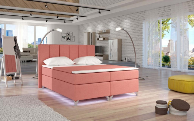 Luxe designer gestoffeerd bed bedden design bed boxspring textiel 180x200 nieuw.