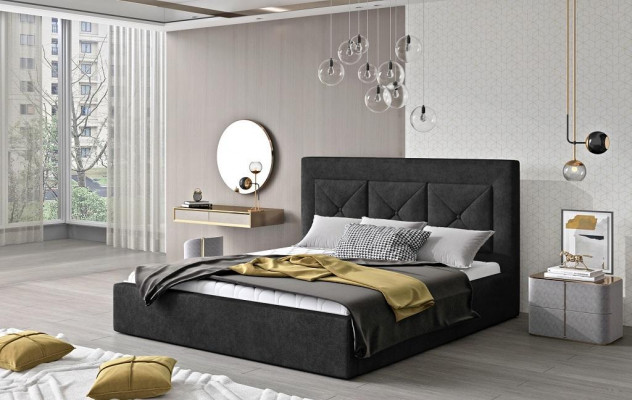Klassiek bed, moderne stijl, dubbel houten hotelbed van 220x220 voor slaapkamer nieuw.